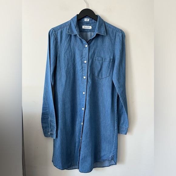 Taylor Stitch Button-down Lightweight Denim Blue Longsleeved Dress Small - Picture 1 of 6